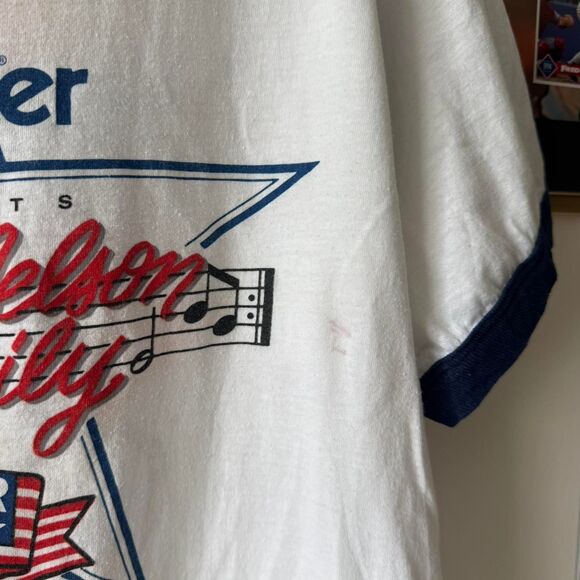 Vintage Screen Stars 80s Willie Nelson Tour Ringer Tee - Picture 7 of 8
